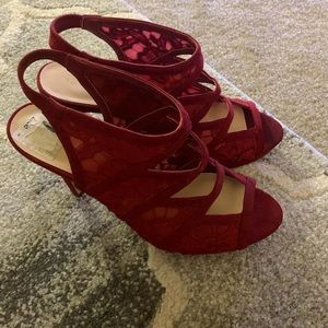 Red Platform Shoes; Size 11
